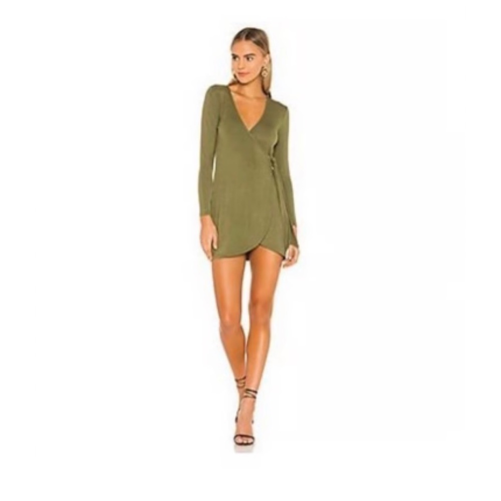 Privacy Please Green Mini Wrap Dress S - Picture 2 of 7